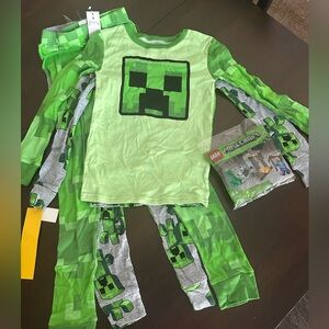 NWT Minecraft Legos AND Minecraft Boys 4 piece pajama set!!  Size 8